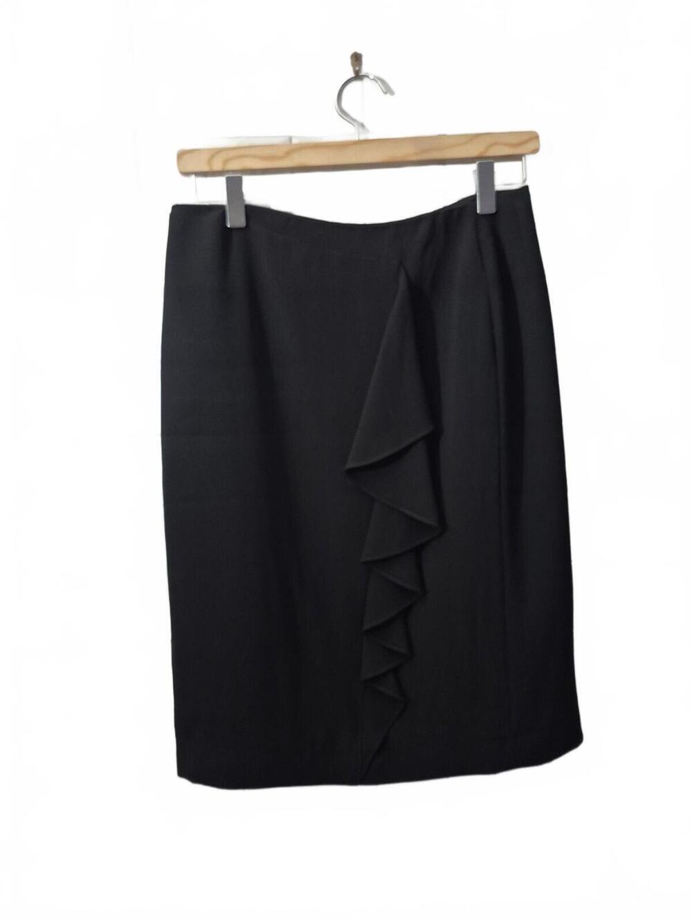 Lafayette 148 New York Black Ruffle Pencil Skirt Size 6